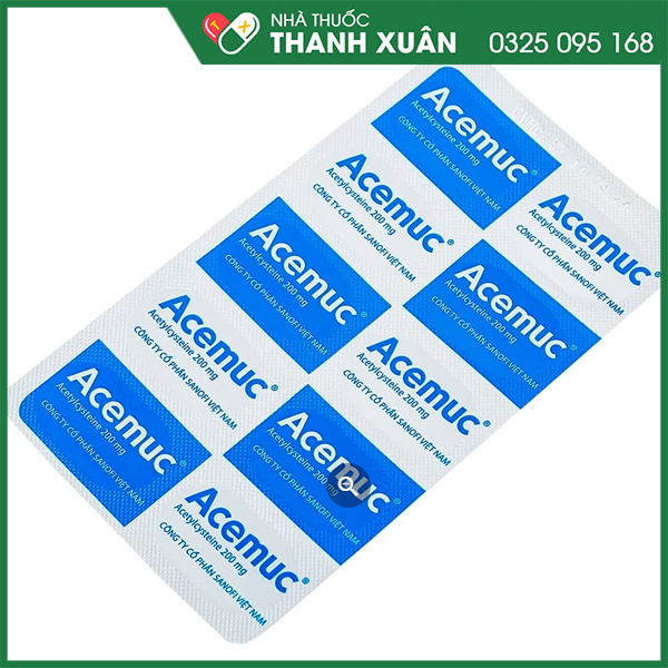 Acemuc 200mg tiêu nhầy trong bệnh lý hô hấp